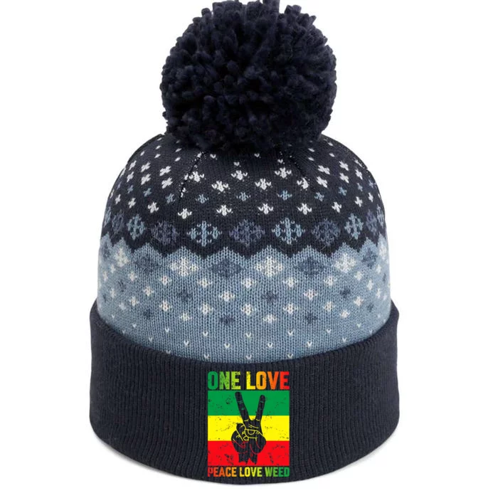 One Love Pride Jamaica Caribbean Rasta Vacation The Baniff Cuffed Pom Beanie