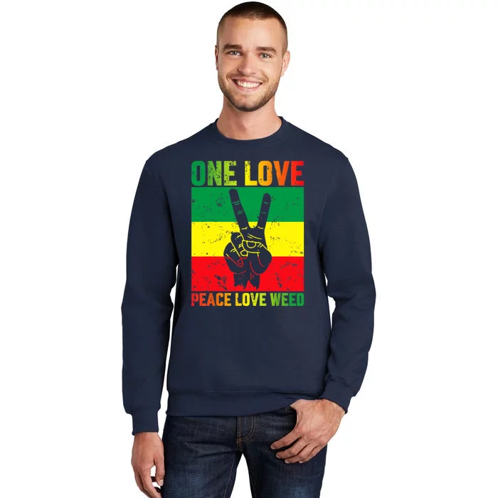 One Love Pride Jamaica Caribbean Rasta Vacation Tall Sweatshirt