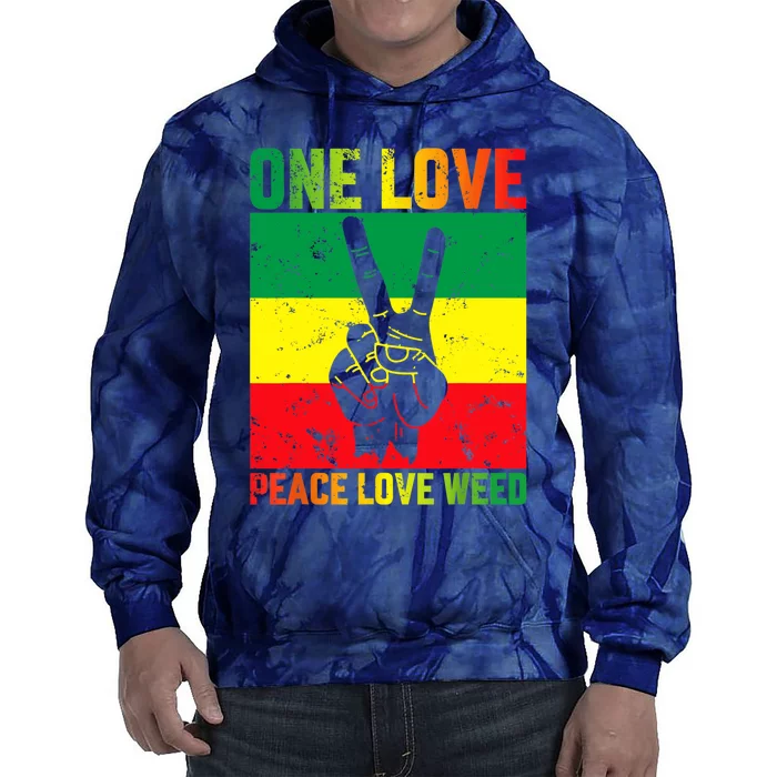 One Love Pride Jamaica Caribbean Rasta Vacation Tie Dye Hoodie