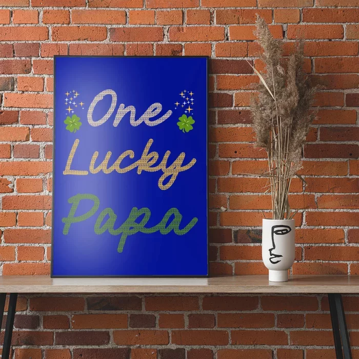 One Lucky Papa St Patrick's Day Pregnancy Announcet Dad Meaningful Gift Poster