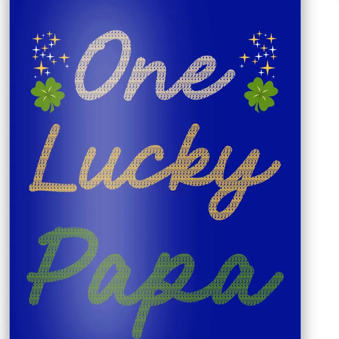 One Lucky Papa St Patrick's Day Pregnancy Announcet Dad Meaningful Gift Poster