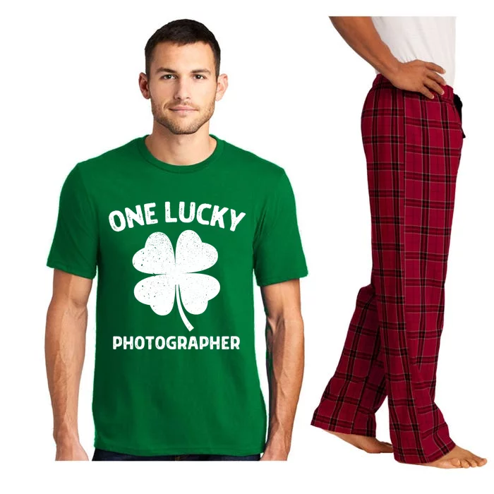 One Lucky Photographer St Patricks Day Green Shamrock Leaf Pajama Set