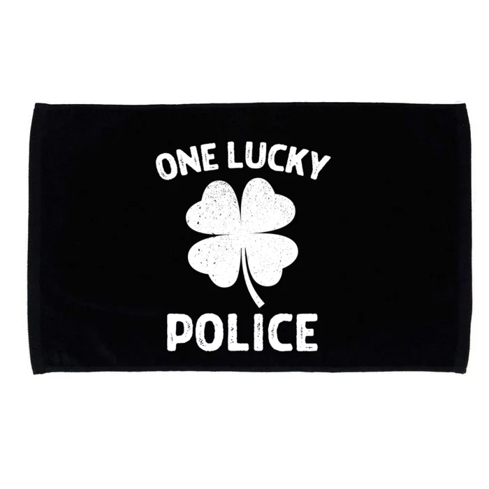 One Lucky Police St Patricks Day Green Shamrock Leaf Microfiber Hand Towel