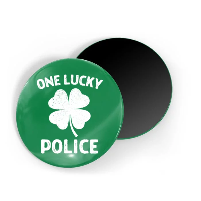 One Lucky Police St Patricks Day Green Shamrock Leaf Magnet