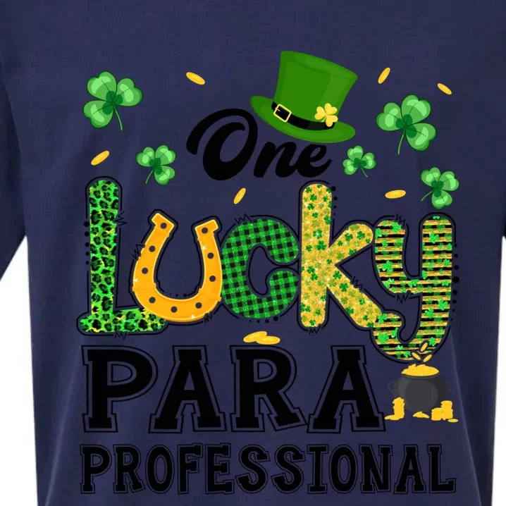 One Lucky Paraprofessional St Patricks Day Meaningful Gift Sueded Cloud Jersey T-Shirt