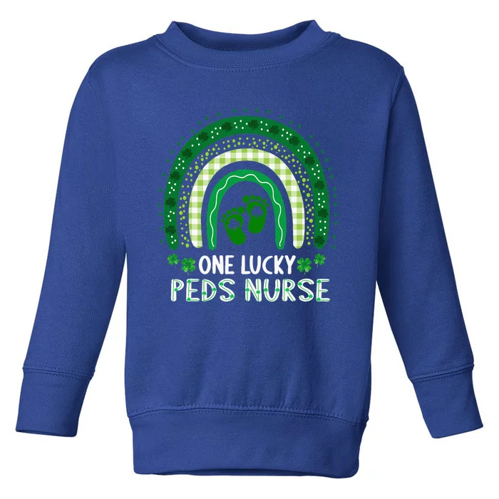 One Lucky PEDS Nurse Rainbow St. Patrick's Day Toddler Sweatshirt