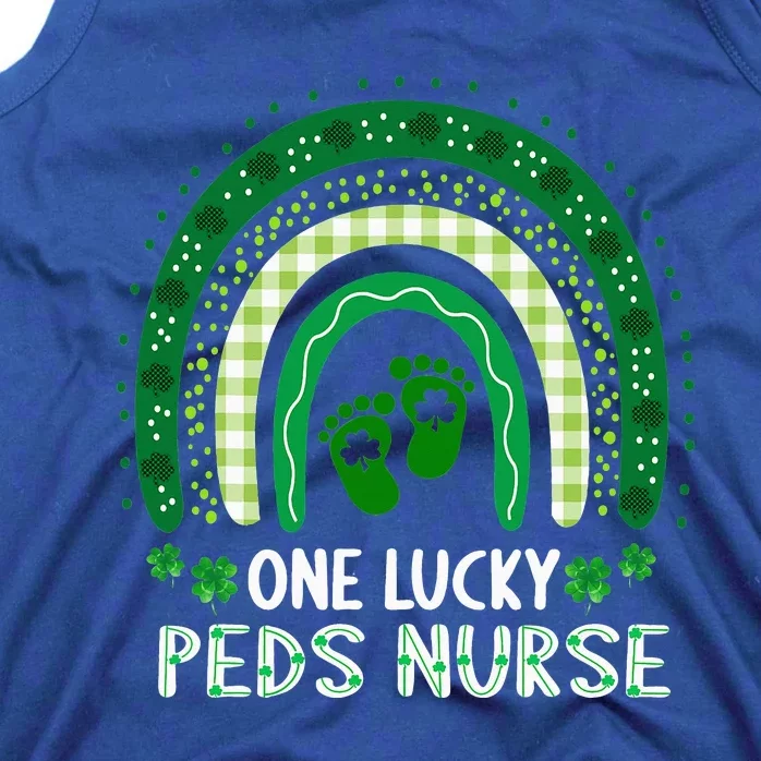 One Lucky PEDS Nurse Rainbow St. Patrick's Day Tank Top