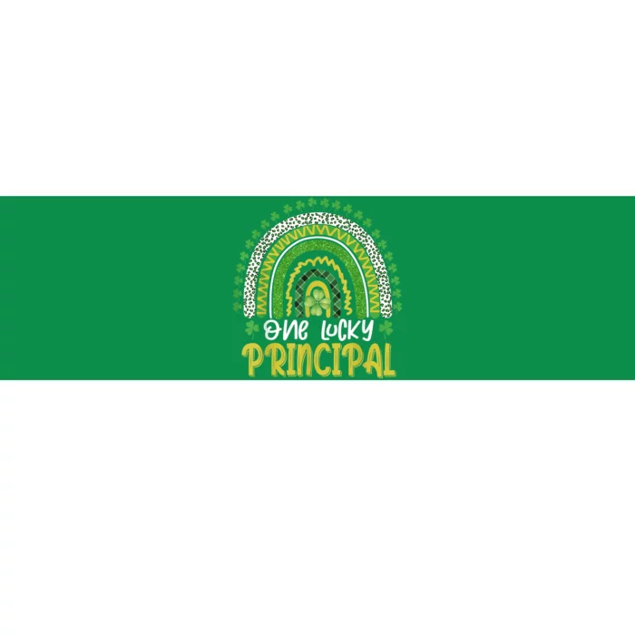 One Lucky Principal School Teacher St Patricks Day Rainbow Bumper Sticker