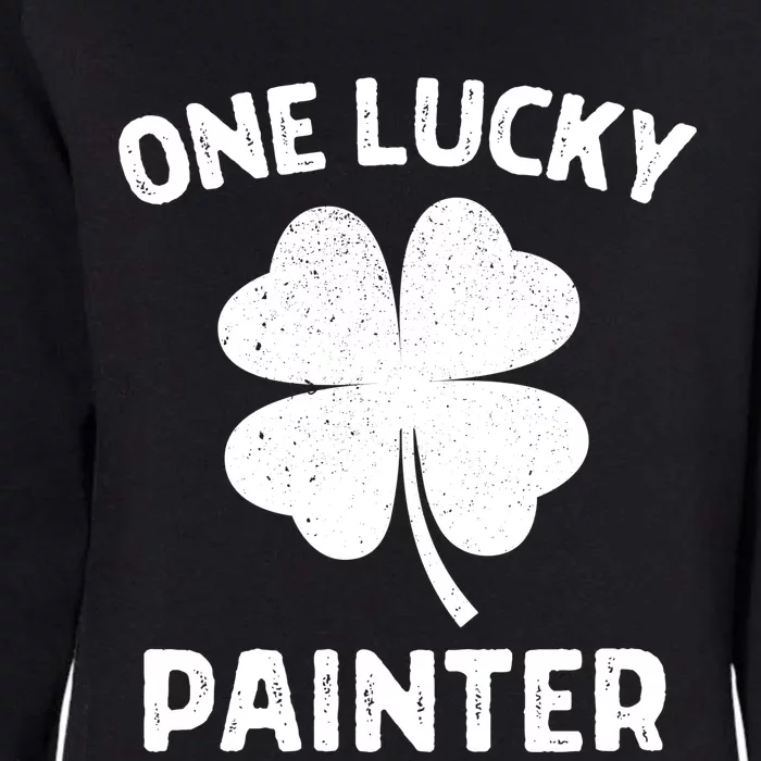 One Lucky Painter St Patricks Day Green Shamrock Leaf Womens California Wash Sweatshirt