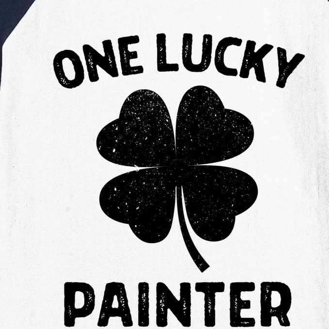 One Lucky Painter St Patricks Day Green Shamrock Leaf Baseball Sleeve Shirt