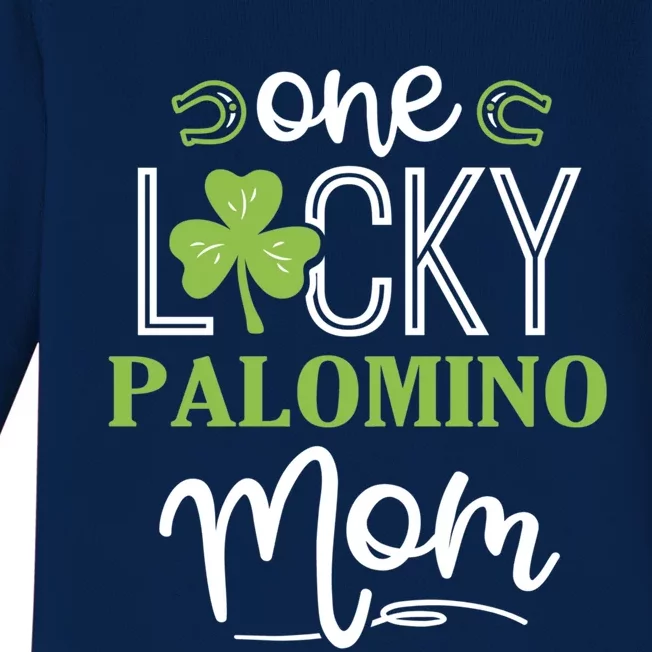 One Lucky Palomino Horse Mom Irish Horseback Riding Gift Baby Long Sleeve Bodysuit