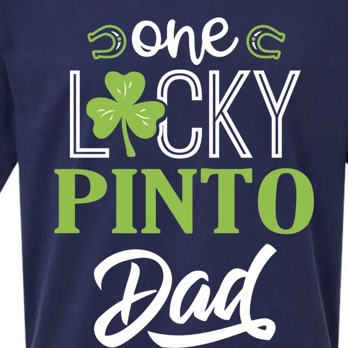 One Lucky Pinto Horse Dad Irish Horseback Riding Gift Sueded Cloud Jersey T-Shirt