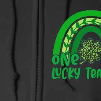 One Lucky Rainbow Teacher Funny St Patrick’s Day Full Zip Hoodie