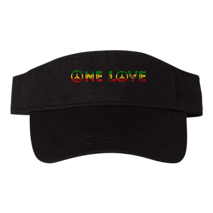 One Love Rasta Reggae Music Rastafarian Lover Jamaica Peace Valucap Bio-Washed Visor