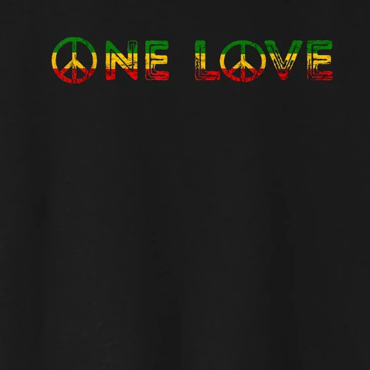 One Love Rasta Reggae Music Rastafarian Lover Jamaica Peace Women's Crop Top Tee