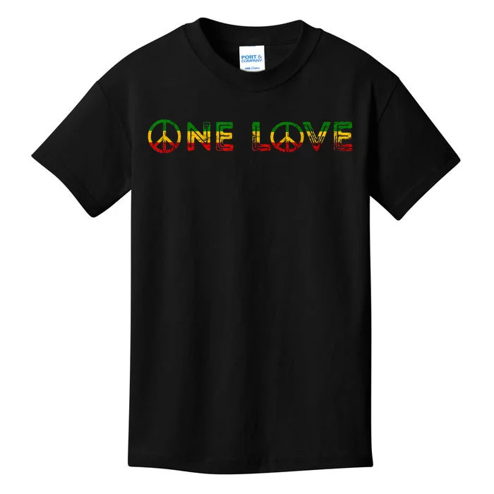 One Love Rasta Reggae Music Rastafarian Lover Jamaica Peace Kids T-Shirt