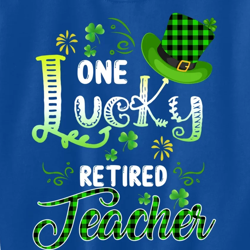 One Lucky Retired Teacher Happy St Patricks Day Gift Kids Sweatshirt