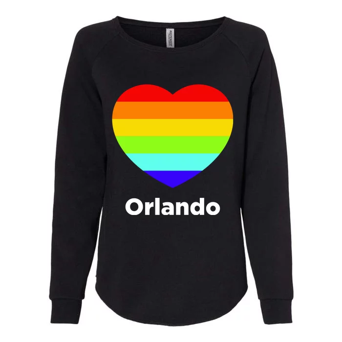 Orlando Love Rainbow Heart Womens California Wash Sweatshirt