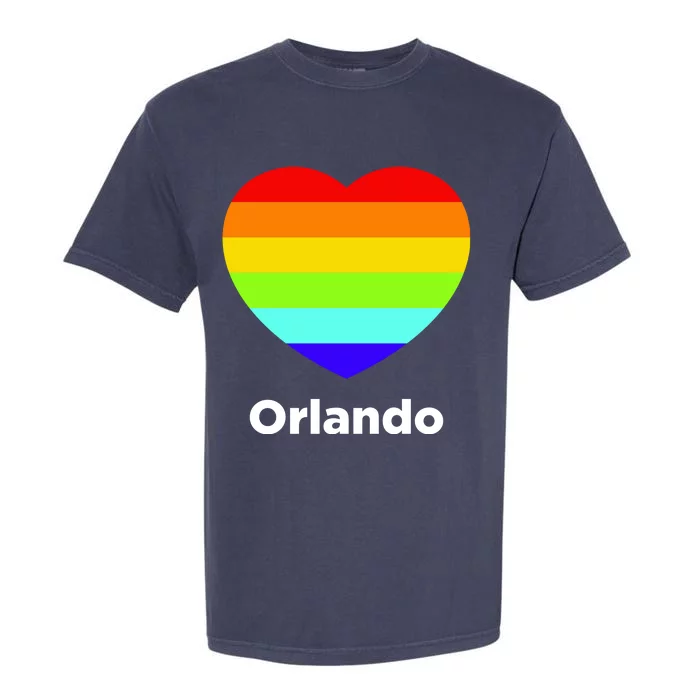 Orlando Love Rainbow Heart Garment-Dyed Heavyweight T-Shirt