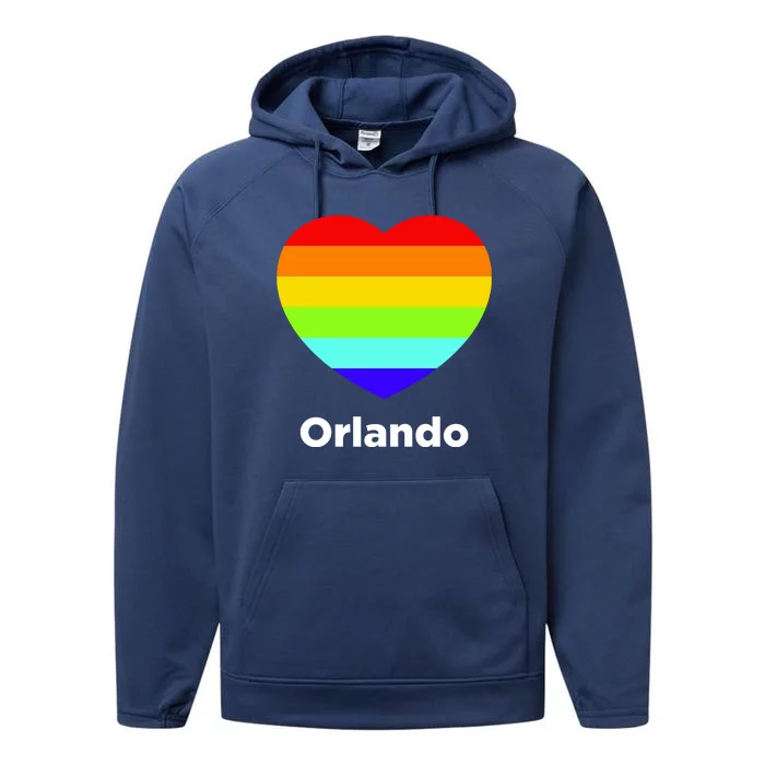 Orlando Love Rainbow Heart Performance Fleece Hoodie