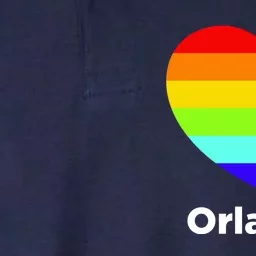 Orlando Love Rainbow Heart Softstyle Adult Sport Polo