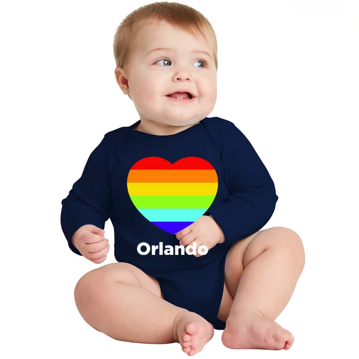 Orlando Love Rainbow Heart Baby Long Sleeve Bodysuit