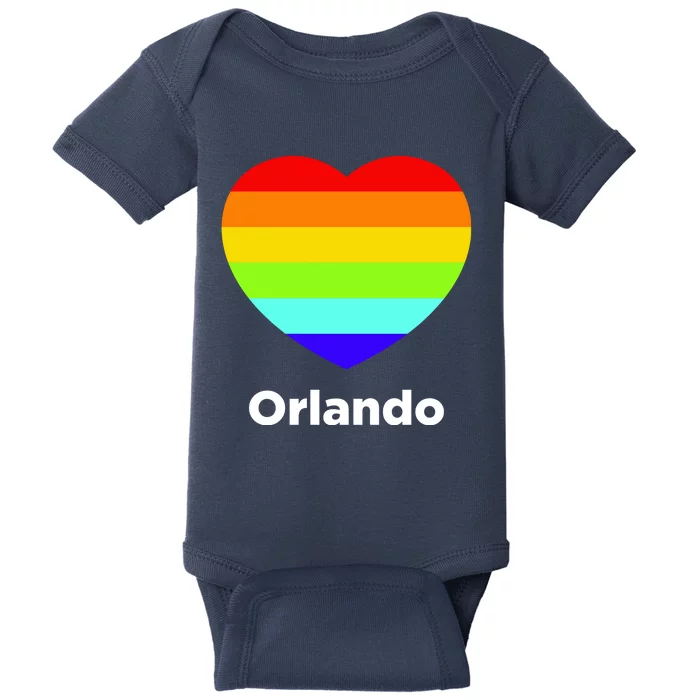 Orlando Love Rainbow Heart Baby Bodysuit