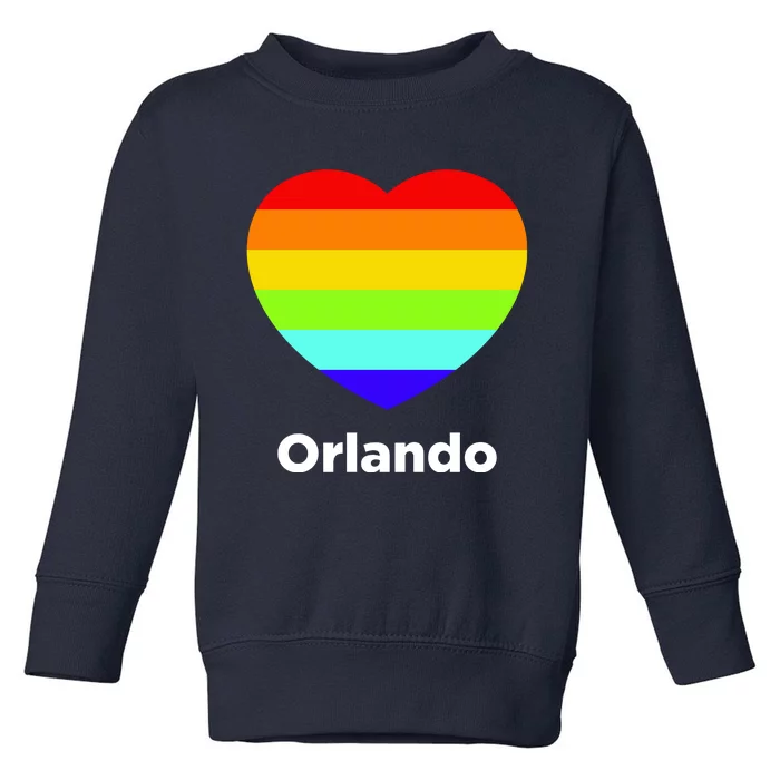 Orlando Love Rainbow Heart Toddler Sweatshirt