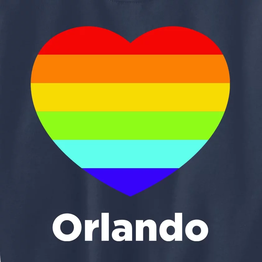 Orlando Love Rainbow Heart Kids Sweatshirt