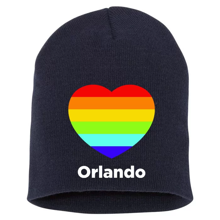 Orlando Love Rainbow Heart Short Acrylic Beanie