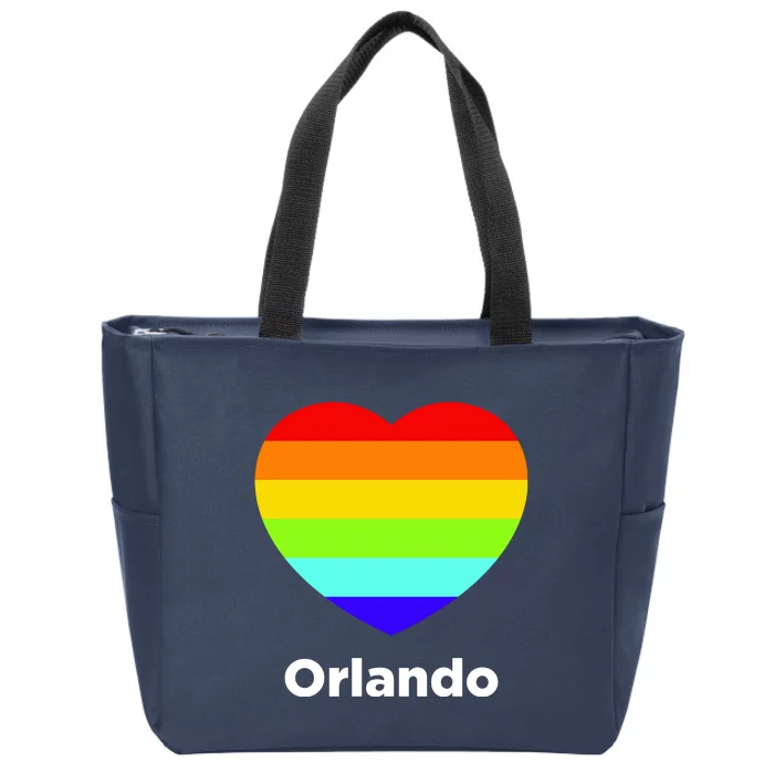 Orlando Love Rainbow Heart Zip Tote Bag