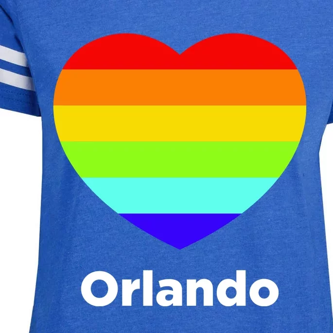 Orlando Love Rainbow Heart Enza Ladies Jersey Football T-Shirt