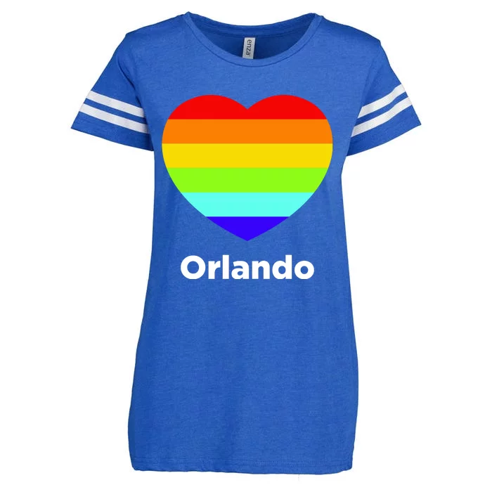 Orlando Love Rainbow Heart Enza Ladies Jersey Football T-Shirt