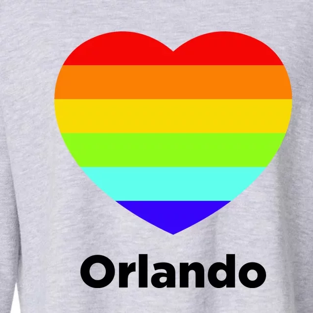 Orlando Love Rainbow Heart Cropped Pullover Crew