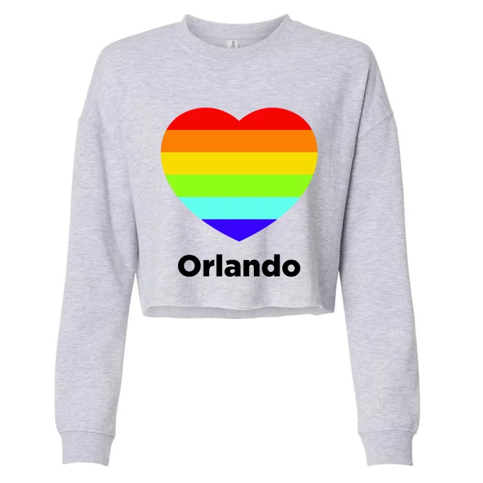 Orlando Love Rainbow Heart Cropped Pullover Crew