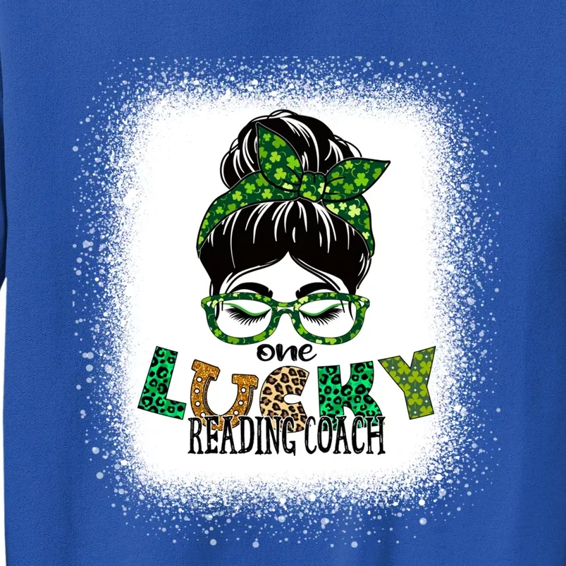 One Lucky Reading Coach Bleached St Patricks Day Gift Sweatshirt