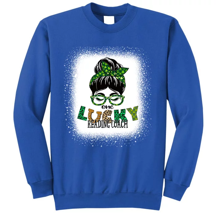 One Lucky Reading Coach Bleached St Patricks Day Gift Sweatshirt