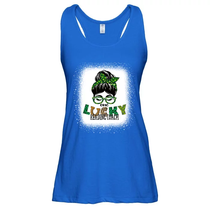 One Lucky Reading Coach Bleached St Patricks Day Gift Ladies Essential Flowy Tank