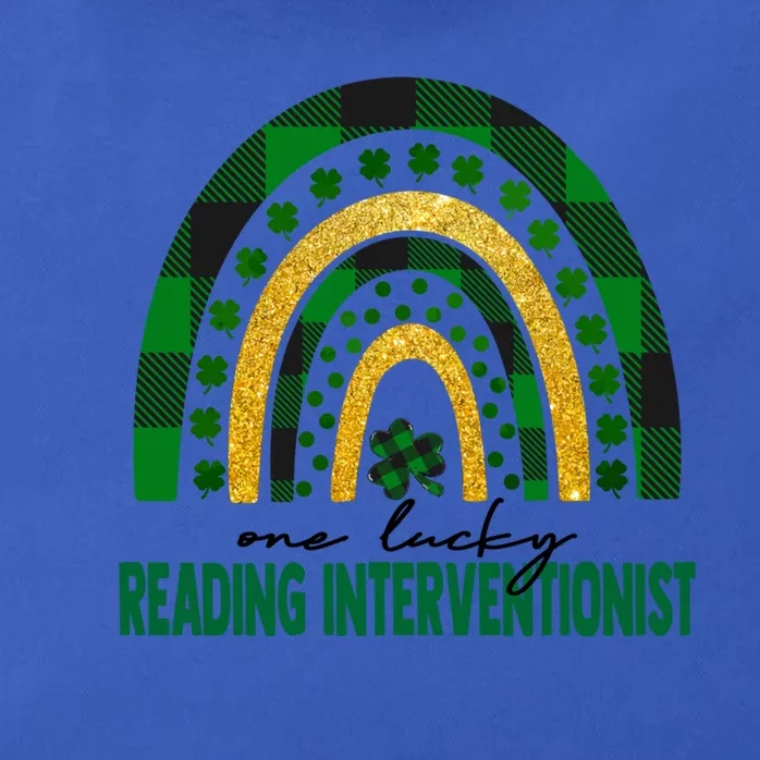 One Lucky Reading Interventionist Rainbow St Patricks Day Great Gift Zip Tote Bag