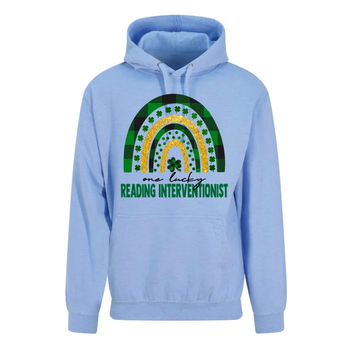 One Lucky Reading Interventionist Rainbow St Patricks Day Great Gift Unisex Surf Hoodie