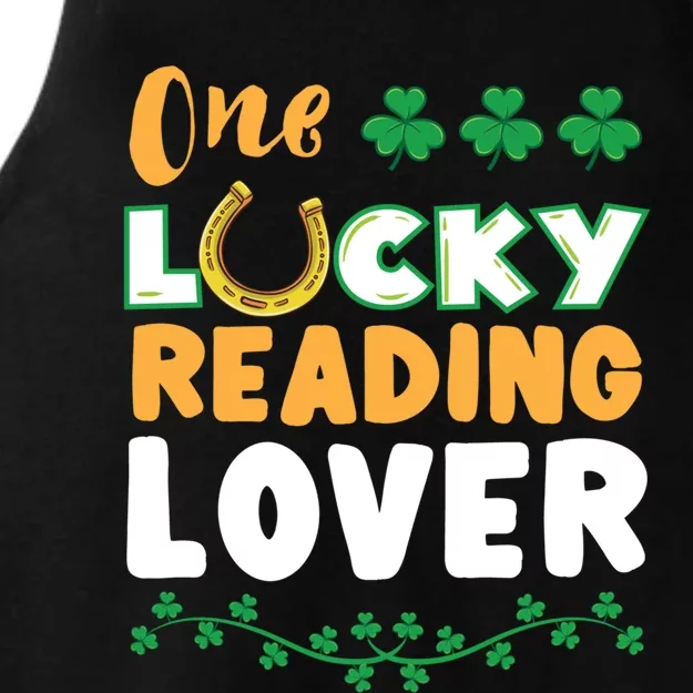 One Lucky Reading Lover St Patricks Day Gift Ladies Tri-Blend Wicking Tank