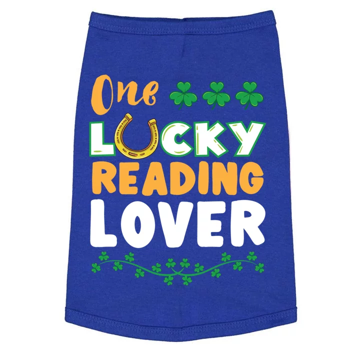 One Lucky Reading Lover St Patricks Day Gift Doggie Tank