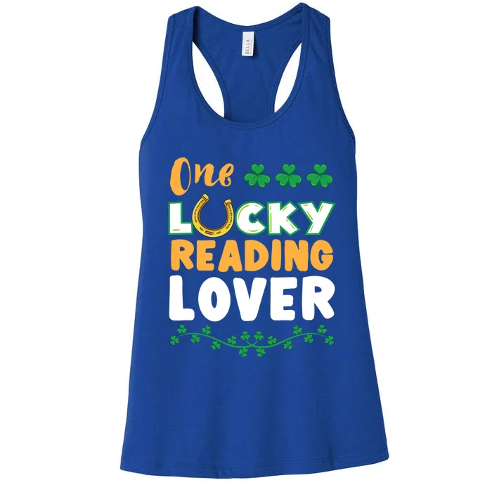 One Lucky Reading Lover St Patricks Day Gift Women's Racerback Tank