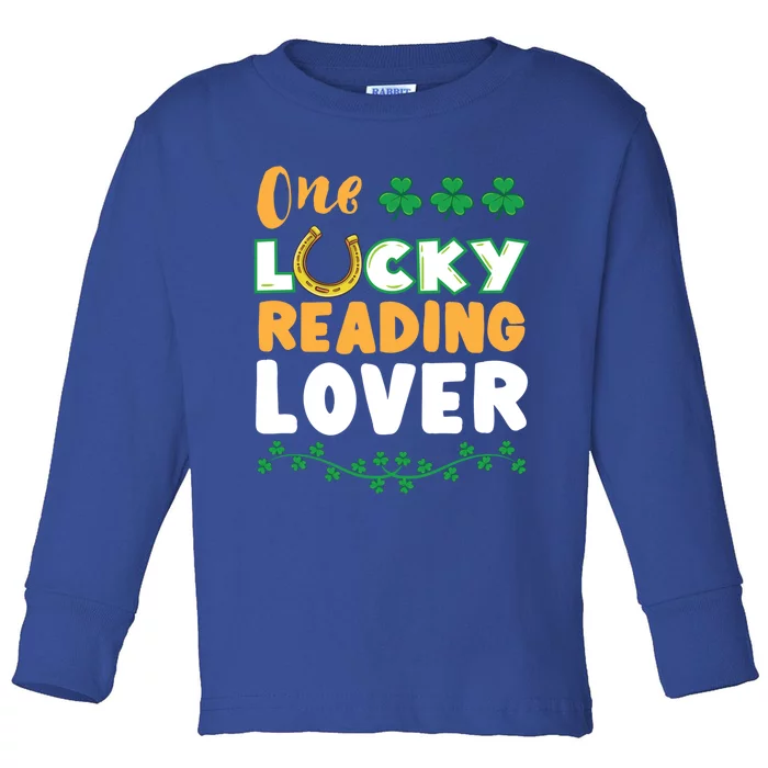 One Lucky Reading Lover St Patricks Day Gift Toddler Long Sleeve Shirt