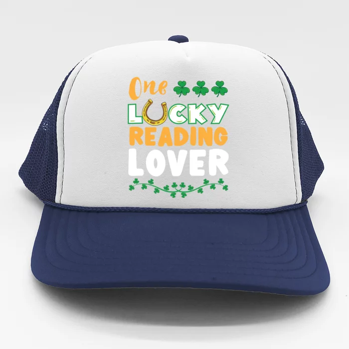 One Lucky Reading Lover St Patricks Day Gift Trucker Hat