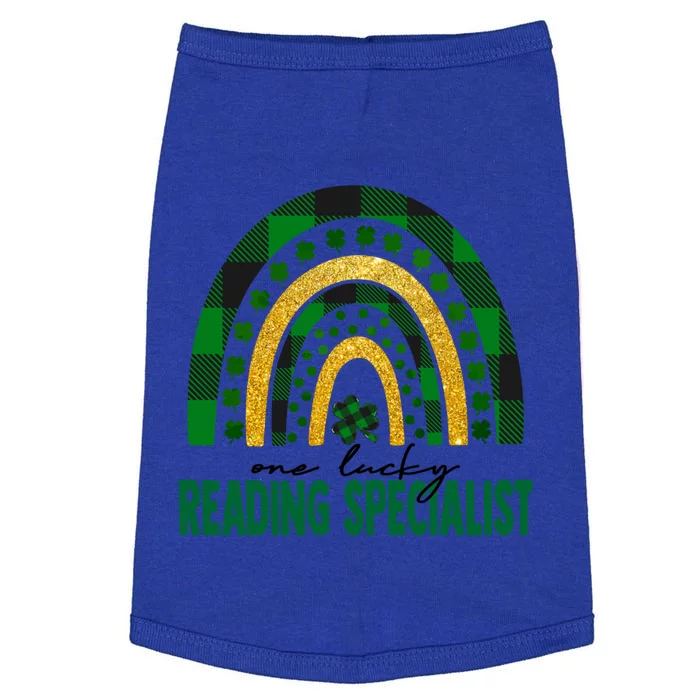 One Lucky Reading Specialist Rainbow St Patricks Day Gift Doggie Tank