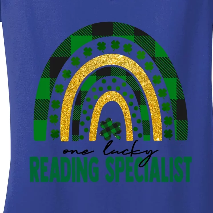 One Lucky Reading Specialist Rainbow St Patricks Day Gift Women's V-Neck T-Shirt