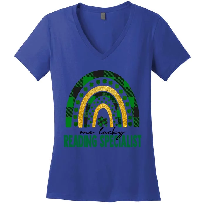 One Lucky Reading Specialist Rainbow St Patricks Day Gift Women's V-Neck T-Shirt