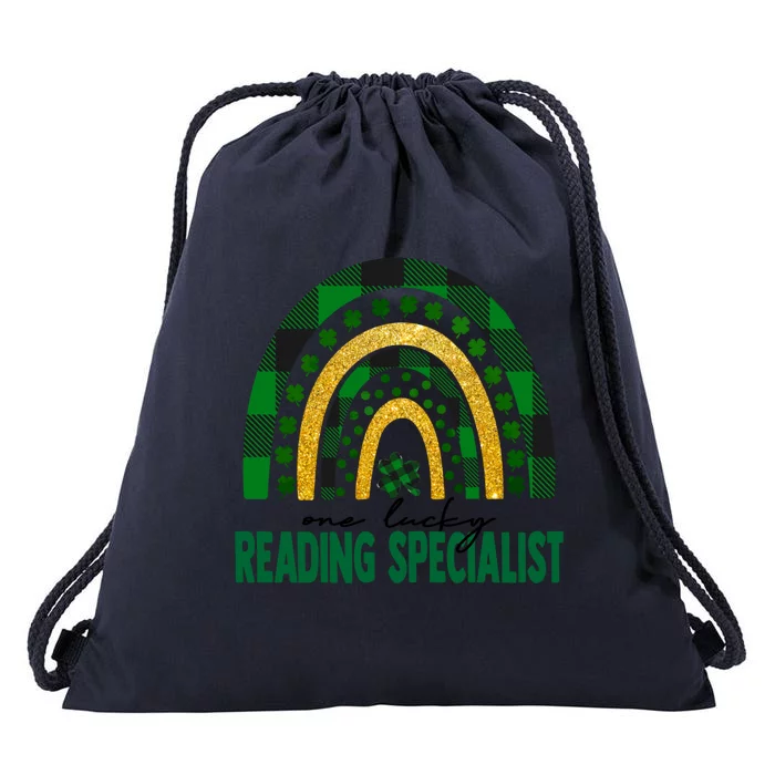 One Lucky Reading Specialist Rainbow St Patricks Day Gift Drawstring Bag