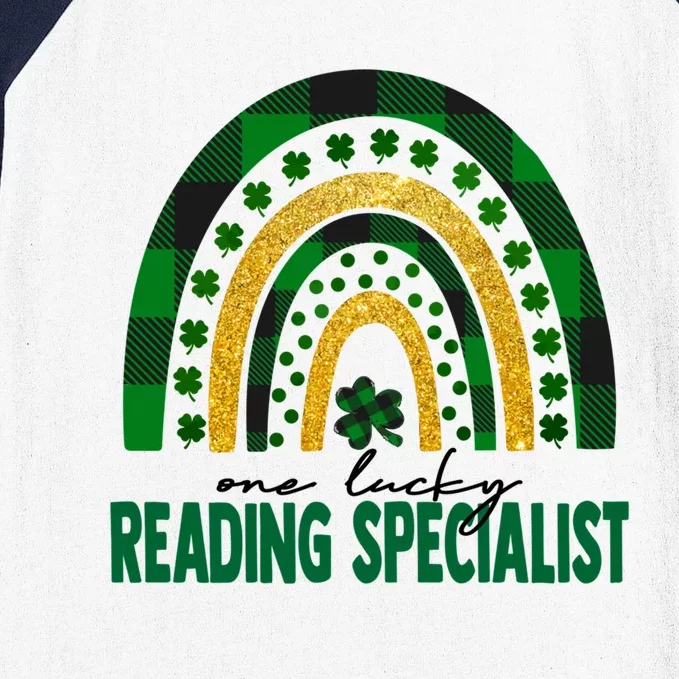 One Lucky Reading Specialist Rainbow St Patricks Day Gift Baseball Sleeve Shirt